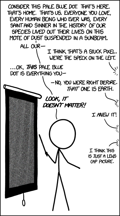 XKCD comic on making a point infront of a class